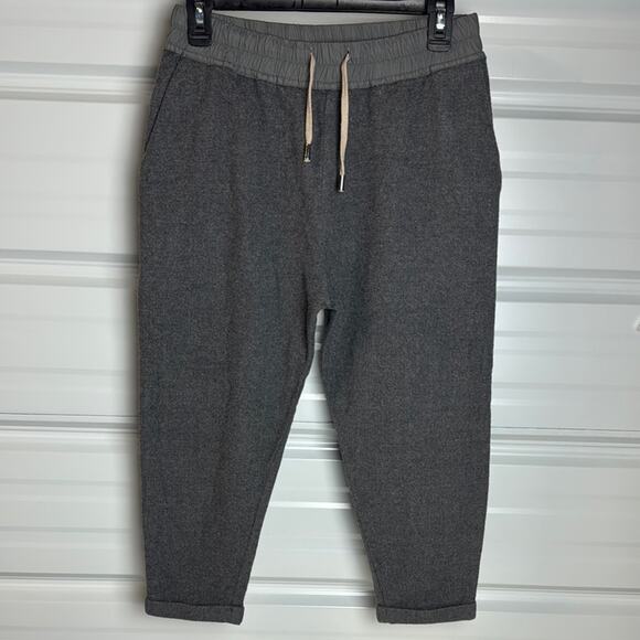 Gentry Portofino Wool Gray Capris with Elastic Waistband Tapered Ankles - Picture 1 of 10
